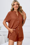 PACK15970-P703-1, Tawny Short Sleeve Shirt and Shorts 2Pcs Set