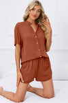 PACK15970-P703-1, Tawny Short Sleeve Shirt and Shorts 2Pcs Set