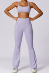 PACK265562-P708-1, Orchid Petal Solid Color High Waist Active Sports Flare Pants