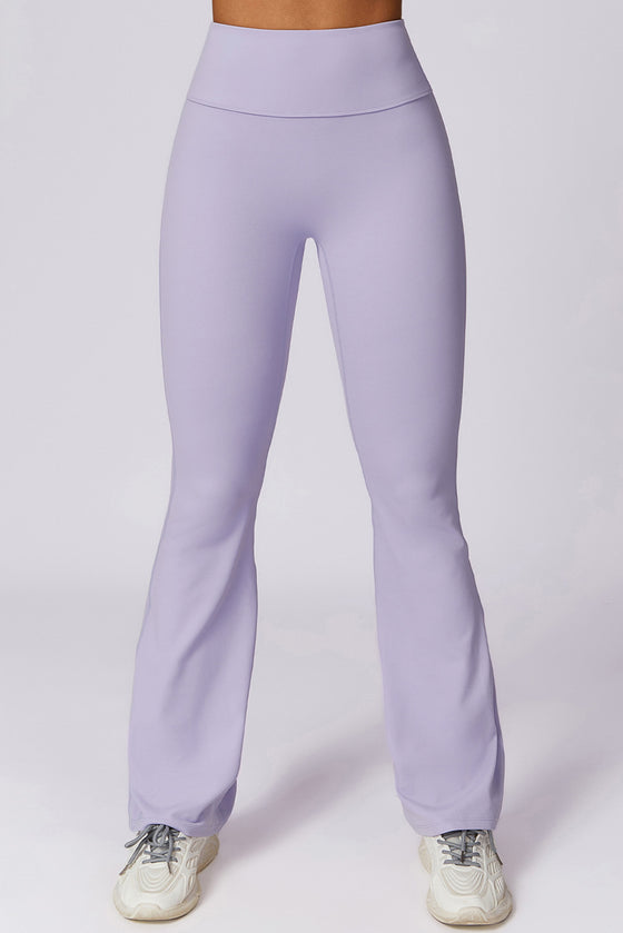 PACK265562-P708-1, Orchid Petal Solid Color High Waist Active Sports Flare Pants