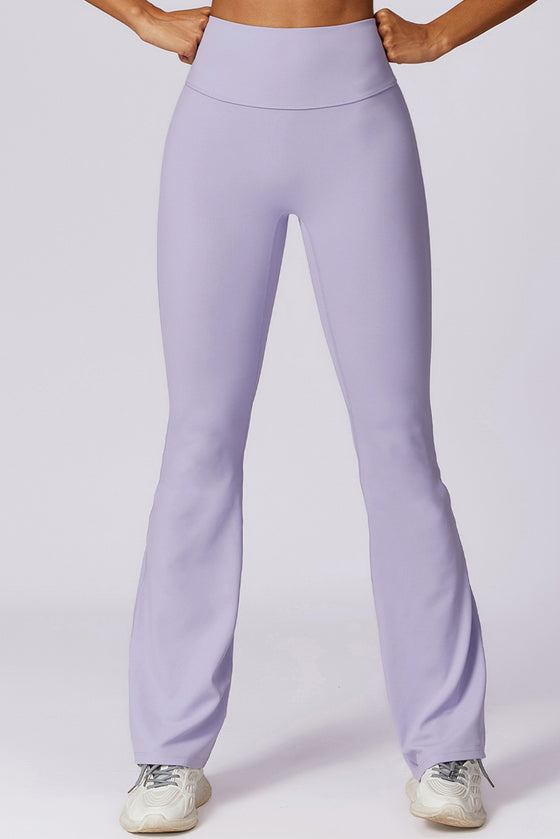PACK265562-P708-1, Orchid Petal Solid Color High Waist Active Sports Flare Pants