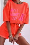 PACK2611663-P14-1, Orange HEY MORE LOVE LOVE MORE Letter Active Sports Set