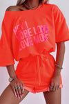 PACK2611663-P14-1, Orange HEY MORE LOVE LOVE MORE Letter Active Sports Set