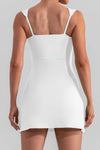 PACK267015-P1-1, White U Neck Sleeveless Side Slit Sports Mini Dress