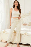 PACK15977-P101-1, White Cropped Tank Top and Drawstring Joggers Lounge Set