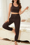 PACK15977-P7017-1, Chicory Coffee Cropped Tank Top and Drawstring Joggers Lounge Set
