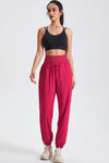 PACK265565-P206-1, Pitaya Pink Drawstring Wide Waistband Athletic Active Joggers