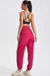 PACK265565-P206-1, Pitaya Pink Drawstring Wide Waistband Athletic Active Joggers