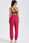 PACK265565-P206-1, Pitaya Pink Drawstring Wide Waistband Athletic Active Joggers