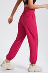 PACK265565-P206-1, Pitaya Pink Drawstring Wide Waistband Athletic Active Joggers