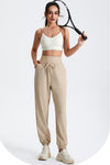 PACK265565-P1015-1, Oatmeal Drawstring Wide Waistband Athletic Active Joggers