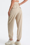PACK265565-P1015-1, Oatmeal Drawstring Wide Waistband Athletic Active Joggers