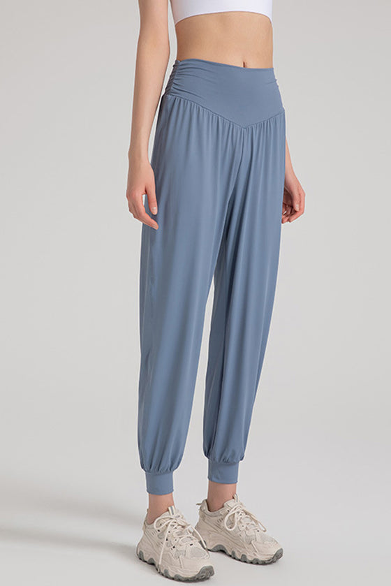 PACK265567-P604-1, Ashleigh Blue Solid Color High Waist Active Harem Pants