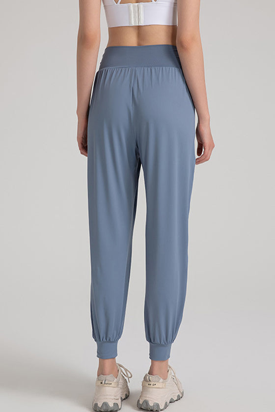 PACK265567-P604-1, Ashleigh Blue Solid Color High Waist Active Harem Pants