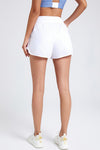 PACK265566-P1-1, White Running High Waist Fake Two Piece Sports Shorts