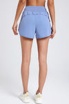PACK265566-P304-1, Sky Blue Running High Waist Fake Two Piece Sports Shorts