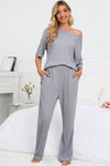 PACK15983-P1011-1, Light Grey Solid Half Sleeve Tee and Pants Lounge Set