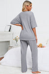 PACK15983-P1011-1, Light Grey Solid Half Sleeve Tee and Pants Lounge Set