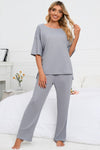 PACK15983-P1011-1, Light Grey Solid Half Sleeve Tee and Pants Lounge Set