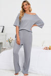 PACK15983-P1011-1, Light Grey Solid Half Sleeve Tee and Pants Lounge Set