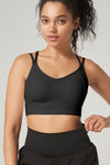 PACK264793-P2-1, Black Criss Cross Strappy Push up Active Sports Bra