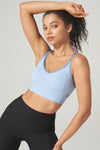PACK264793-P304-1, Sky Blue Criss Cross Strappy Push up Active Sports Bra