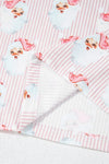 LC151151-P1020-S, LC151151-P1020-M, LC151151-P1020-L, LC151151-P1020-XL, LC151151-P1020-2XL, Pink Santa Claus Striped Print Loose Fit Two Piece Lounge Set