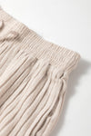 Ribbed Knit Bell Sleeve Crop Top Drawstring Pants Set