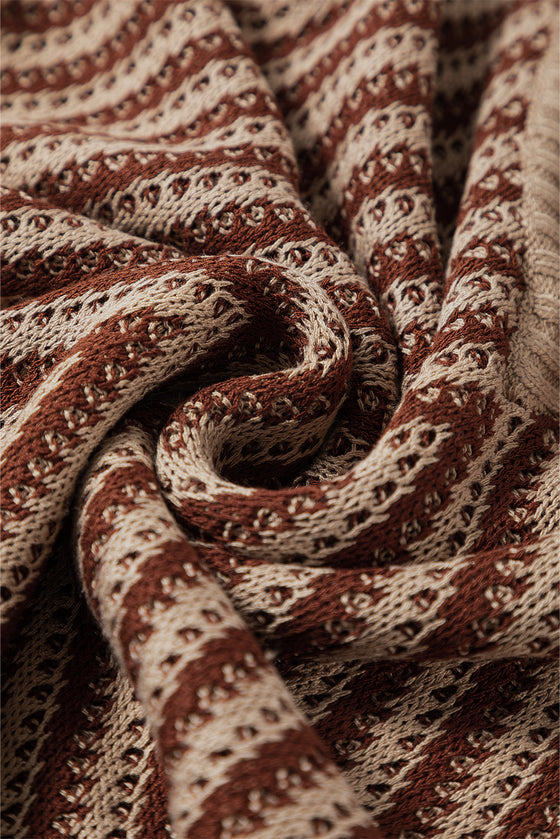 Contrast Chevron Knit V Neck Sweater Vest