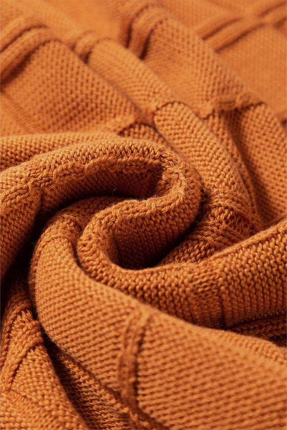 Grid Textured Short Sleeve Sweater