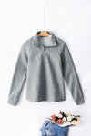 Ribbed Texture Quarter Zip Sweatshirt