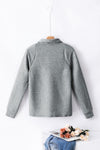 Ribbed Texture Quarter Zip Sweatshirt