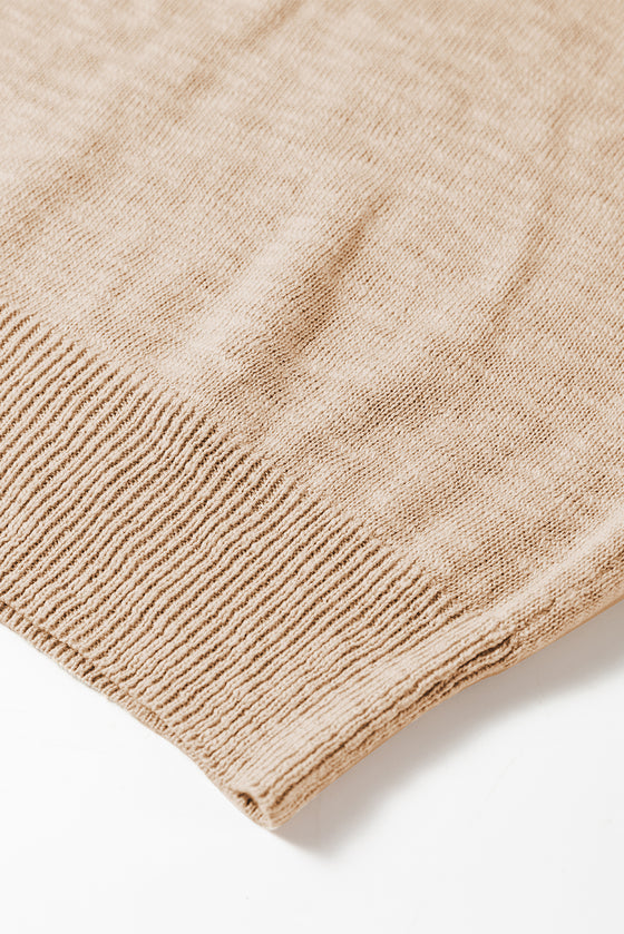 Ribbed Raglan Short Sleeve Sweater