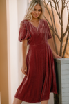 Velvet Puff Sleeve Dress