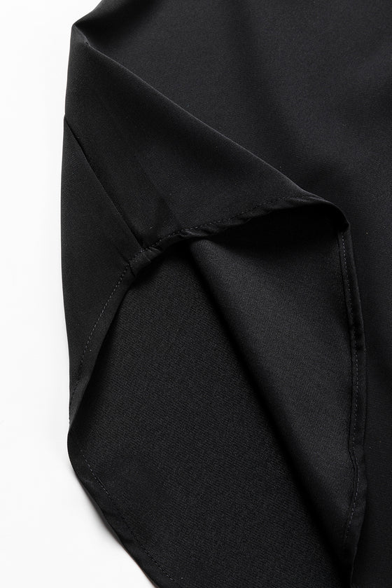 Notched Neck Ruffle Sleeve Blouse