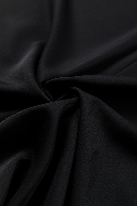 Notched Neck Ruffle Sleeve Blouse