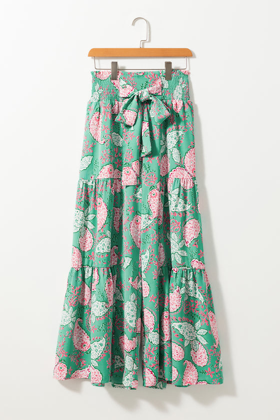 Boho Paisley Print Flowy Wide Leg Pants