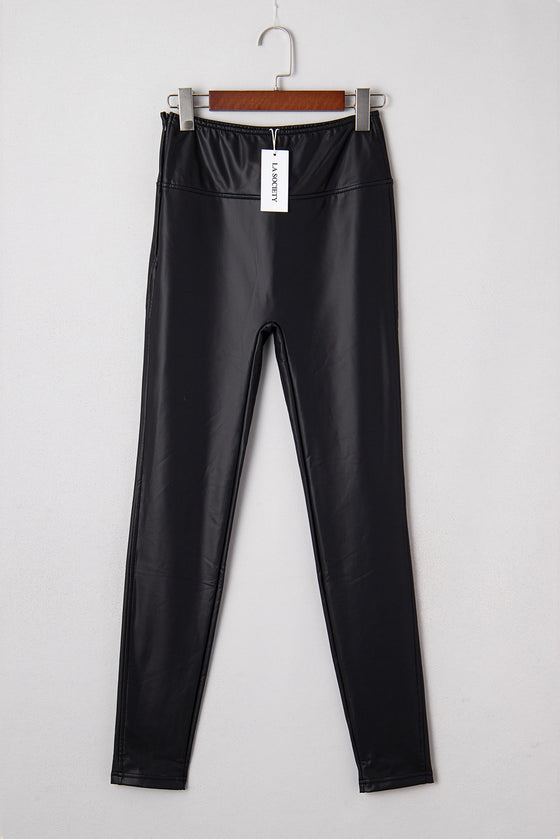 LA Society Black Faux Leather Skinny Leggings