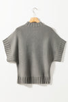 Mock Neck Batwing Short Sleeve Knit Sweater