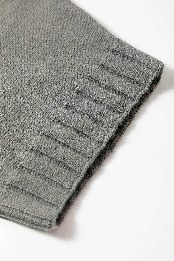 Mock Neck Batwing Short Sleeve Knit Sweater