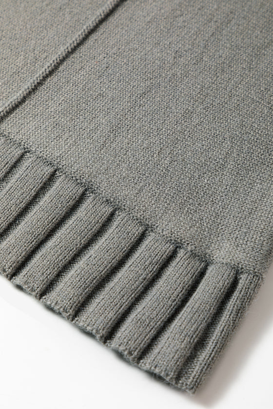 Mock Neck Batwing Short Sleeve Knit Sweater