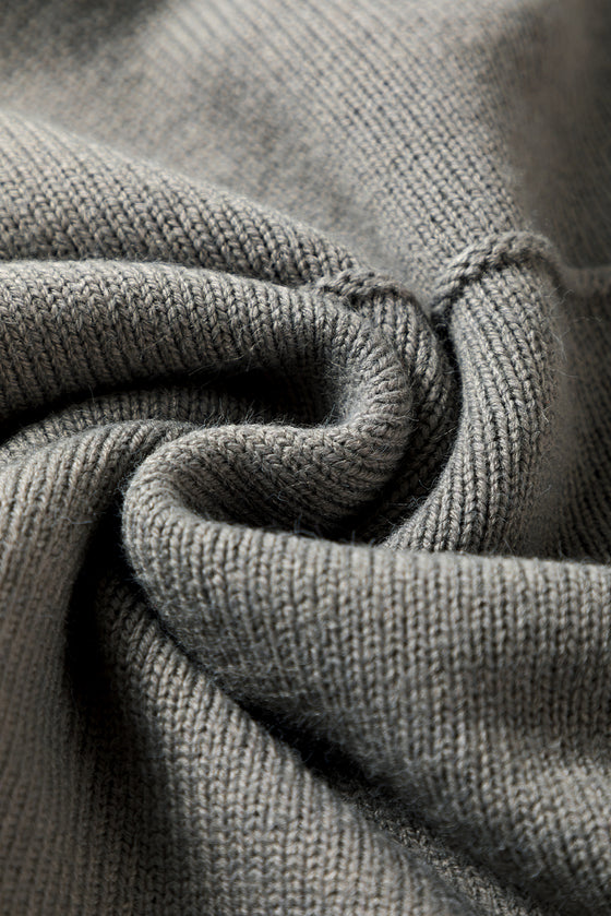 Mock Neck Batwing Short Sleeve Knit Sweater