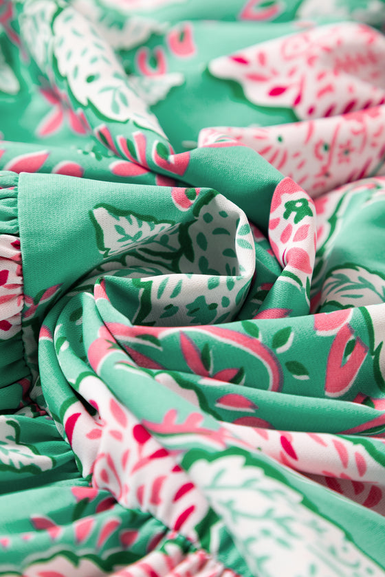 Boho Paisley Print Flowy Wide Leg Pants