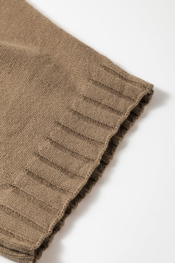 Mock Neck Batwing Short Sleeve Knit Sweater