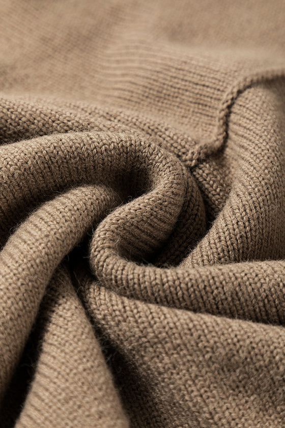 Mock Neck Batwing Short Sleeve Knit Sweater