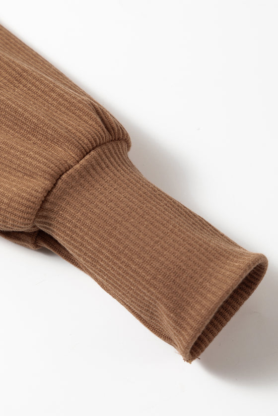 Ribbed Balloon Sleeve Bodysuit