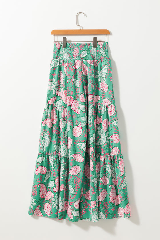 Boho Paisley Print Flowy Wide Leg Pants