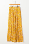 Bohemian Floral Print Pocketed Wide Leg Pants