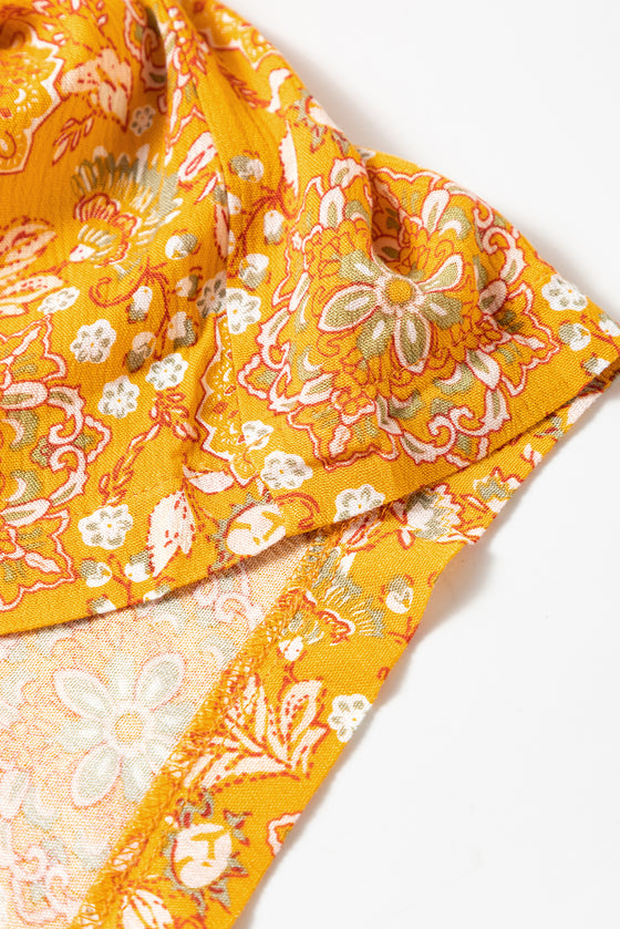 Bohemian Floral Print Pocketed Wide Leg Pants