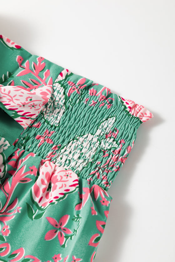 Boho Paisley Print Flowy Wide Leg Pants